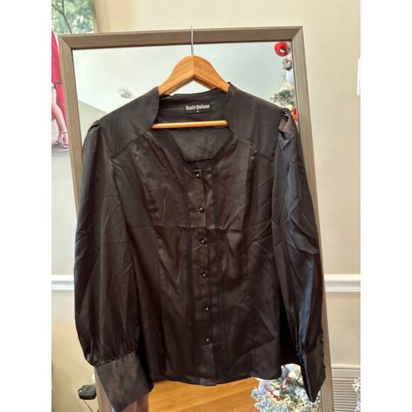 Scarlet Darkness Black Vintage Blouse Large - Picture 3 of 4
